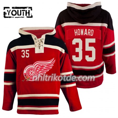 Detroit Red Wings Jimmy Howard 35 Rot Sawyer Hooded Sweatshirt - Kinder